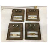 (4) Post Office Box Brass Doors, 5 1/2' x 6 1/4'