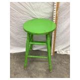 Primitive Painted Wood Stool, 24'T, 14' Diameter