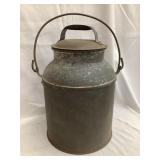 Metal Cream Can w/ Lid, Side Hole, 12 1/2'T