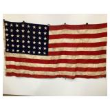 Large 48 Star Flag, Staining, Few Holes, 102'x55'