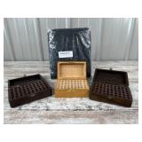 All Black American Flag and (3) Wooden Ammo Boxes