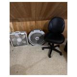 Office chair and fans