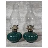 Pair of Farms Lamplight oil lamps