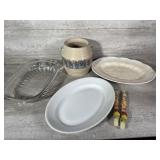 Serving dishes and jar