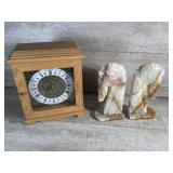 Bookends, clock