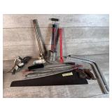 Hand saw, oil gun