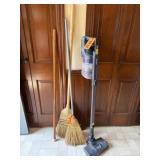 (2) Corn Brooms, Walking Stick, Shark Bagless