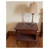 Pair of nightstands and lamps