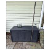 *OUTDOOR* Large Yard Storage Box, Rake and Suit