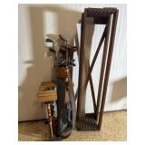 Fishing Rod Rack, Golf Clubs, Croquet Set