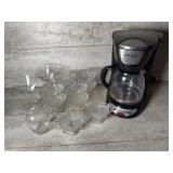 Coffee maker, glasses