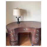 Desk with lamp