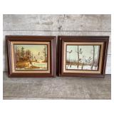 Pair of nature paintings