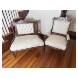 Vintage chair and bench seat