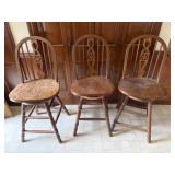 (3) 24 inch Wood Bar Stools that Swivel