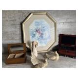 Jewelry boxes, birds, picture