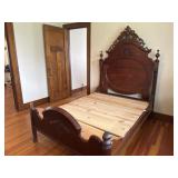 Ornate Carved wood bed frame