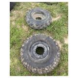 Rack and Front and Rear Tires for ATV/ Carlisle