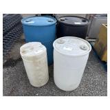 (4) Plastic Barrels