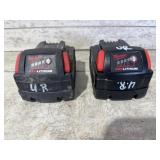 (2) Milwaukee M18 Red Lithium Batteries