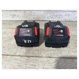 (2) Milwaukee M18 Red Lithium Batteries