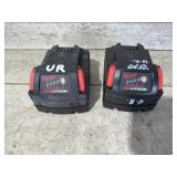 (2) Milwaukee M18 Red Lithium Batteries