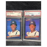 1986 Leaf and Donruss Rickey Henderson PSA 9