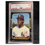 1987 Donruss Rickey Henderson PSA 9
