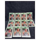 1989/90 Fleer Larry Bird lot of 11, 4 cards have