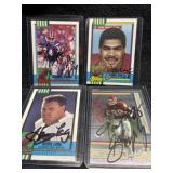 Qty 4 Autograph NFL Hall of Fame cards, No