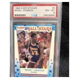 1989 Fleer Sticker Magic Johnson PSA 8