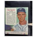 1955 Red Man Carl Erskine With Tab Crease