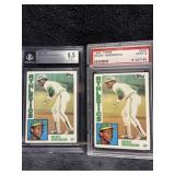 1984 Topps Rickey Henderson qty 2 graded 9 and 8.5