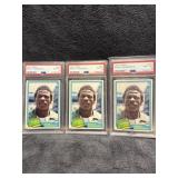 1981 Topps Rickey Henderson Qty 3 PSA 8 graded