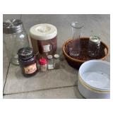 Large ball jar, candle