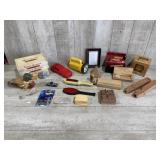 Wood Trinkets, Phone, CigarBoxes, Flashlight,