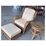 Sunroom chair, footstool, and table
