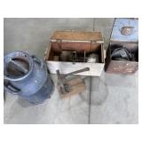 Milk Can, Skilsaw, Crate