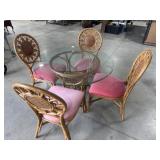 Glass top table with 4 chairs