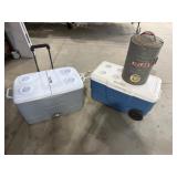 (2) Coolers Metal Drink Cooler