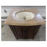 Sink And Vanity with LED light inside Cabinet