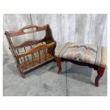 Magazine Rack and Small Stool