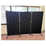 Black Screen Room Dividers, (3) Panels