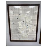Framed Street Map of New Castle Indiana