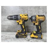 Dewalt 20V Drill & Impact Driver, Batteries