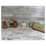 Tiki Hut Bird Bird House, Grass Mats, Salsa Bowl
