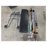 Walker, IKEA Shelves, Extinguisher, Yard Tools