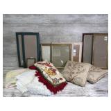 Linens and Variety of Picture Frames