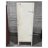 Painted Wood Cabinet with Metal Frame