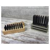 Transfer punch set, steel letter stamps